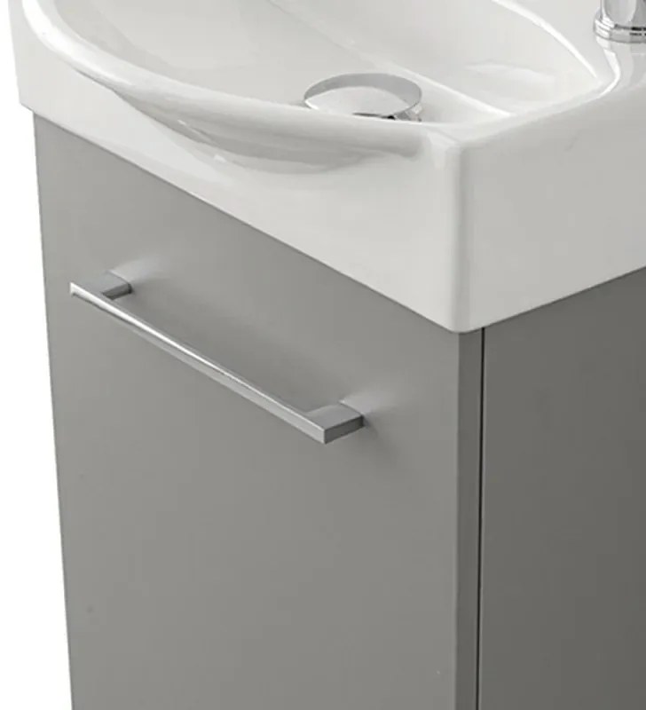 Mobiletto bagno sospeso 39 cm mini salvaspazio grigio 1 anta Elys