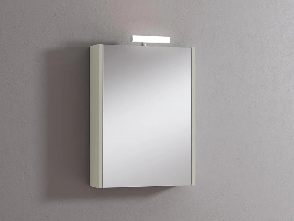 Pensile con luce Akira laccato lucido grigio nuvola L 51.5 x H 70 x P 15.5 cm