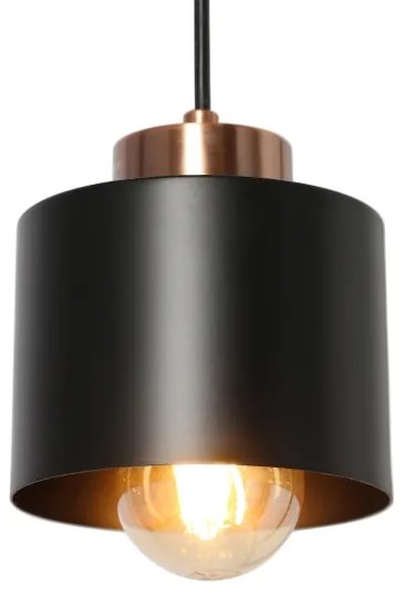 Lampadario a sospensione con filo OLENA 1xE27/60W/230V nero