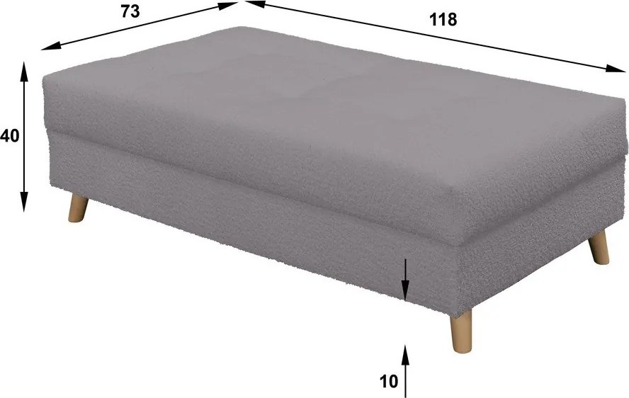 Sgabello grigio scuro in tessuto bouclé Ariella - Ropez