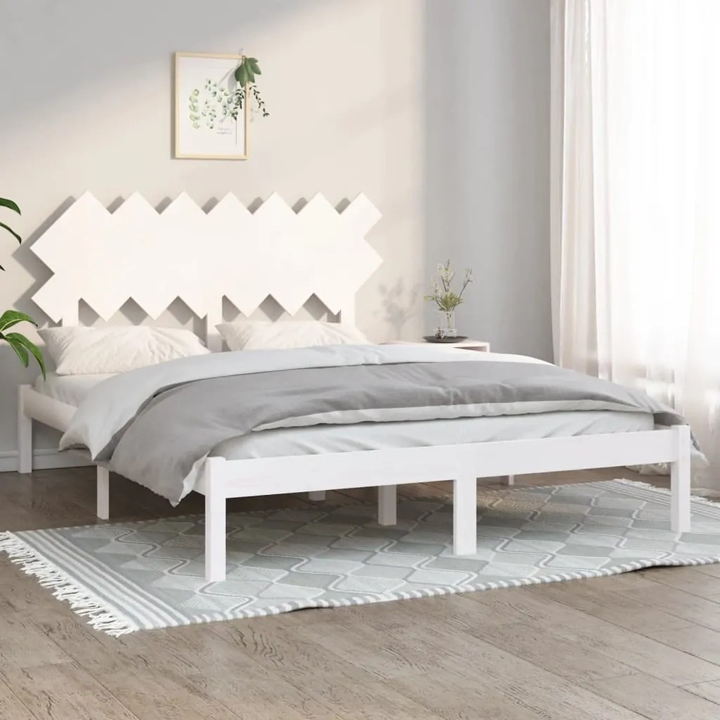 Giroletto Bianco 150x200 Cm King İn Legno Massello /