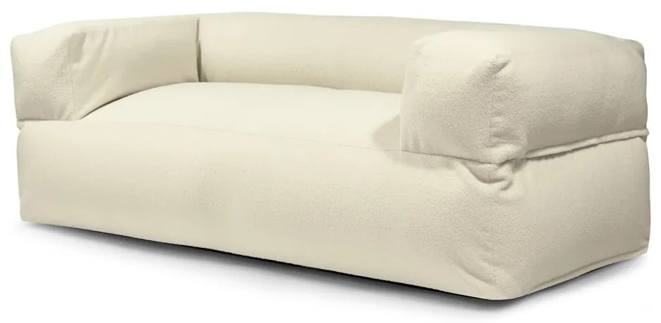Puof a sacco color crema con rivestimento in bouclé Sofa MooG – SLOWDOWN