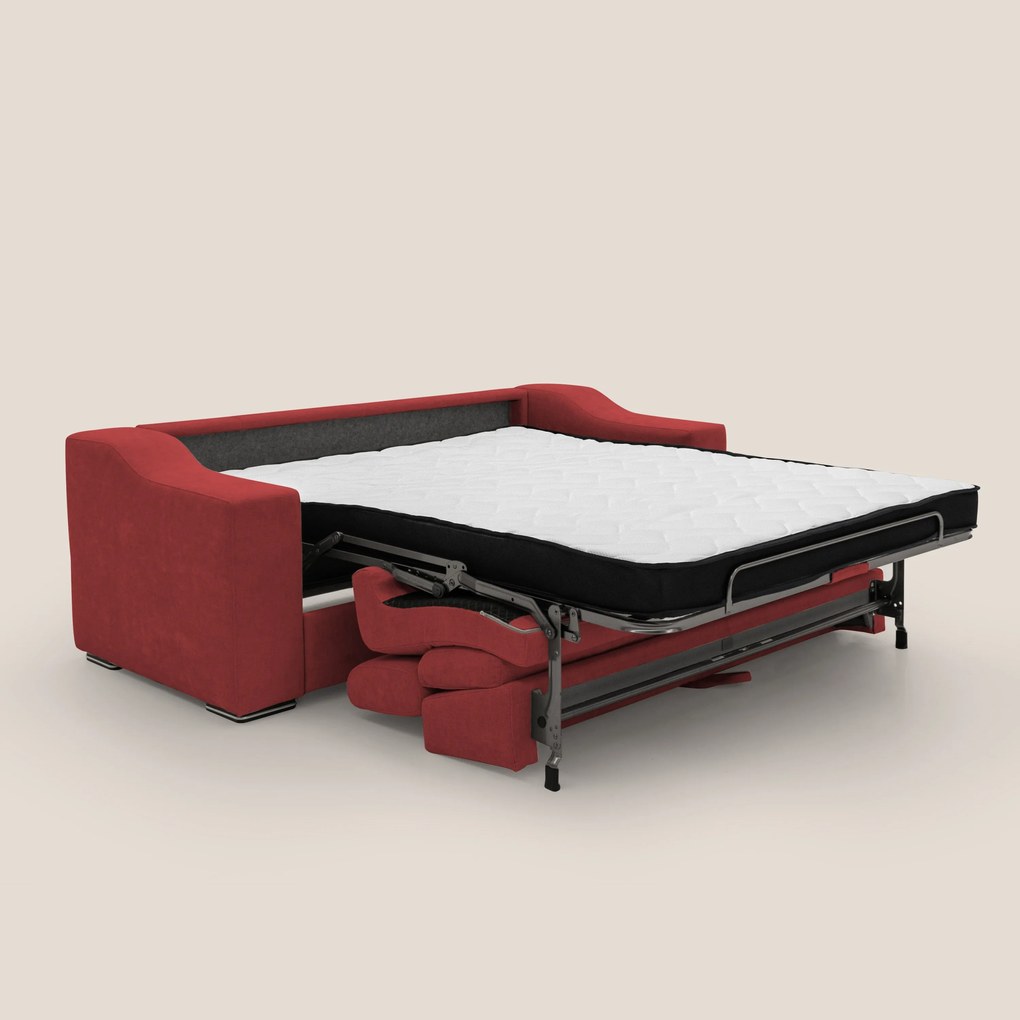 Bomber divano letto matrimoniale con poggiatesta in tessuto impermeabile T14 rosso