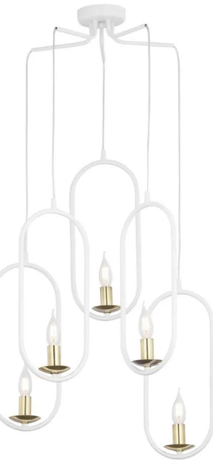 Jupiter 1815 - PI5 E14 - Lampadario a sospensione con filo PONTI 5xE14/40W/230V bianco