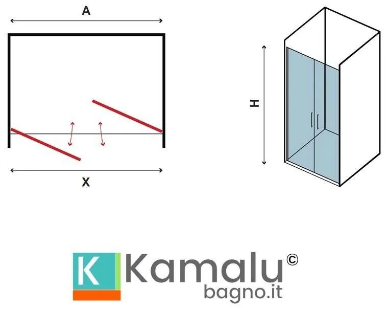 Kamalu - box nicchia saloon 135-140cm due battenti ks2800 saloon