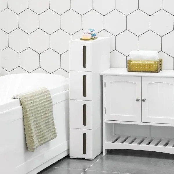 Scaffale a ripiani MARGE bianco/marrone