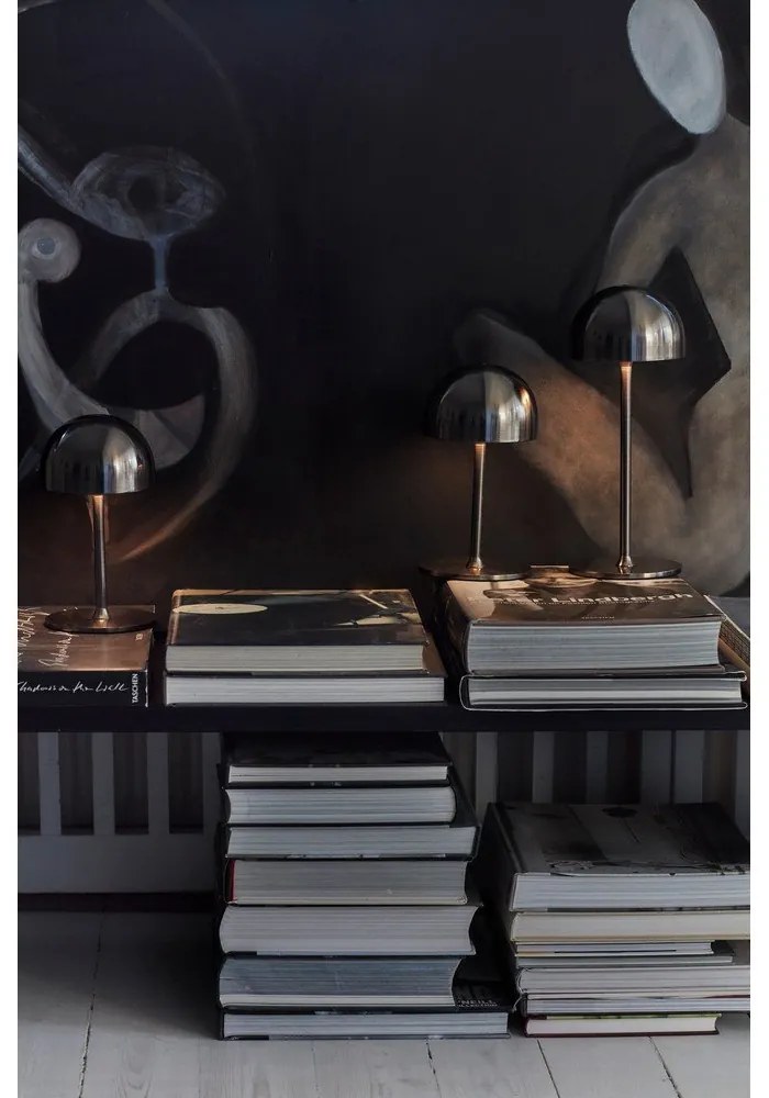 Lampada da tavolo LED grigio scuro con paralume in metallo con telecomando (altezza totale 30 cm) Tim – Sirius