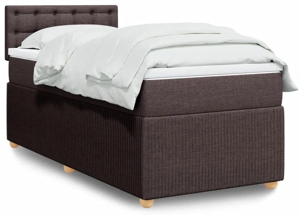 Giroletto A Molle Con Materasso Marrone Scuro 90x190cm Tessuto /