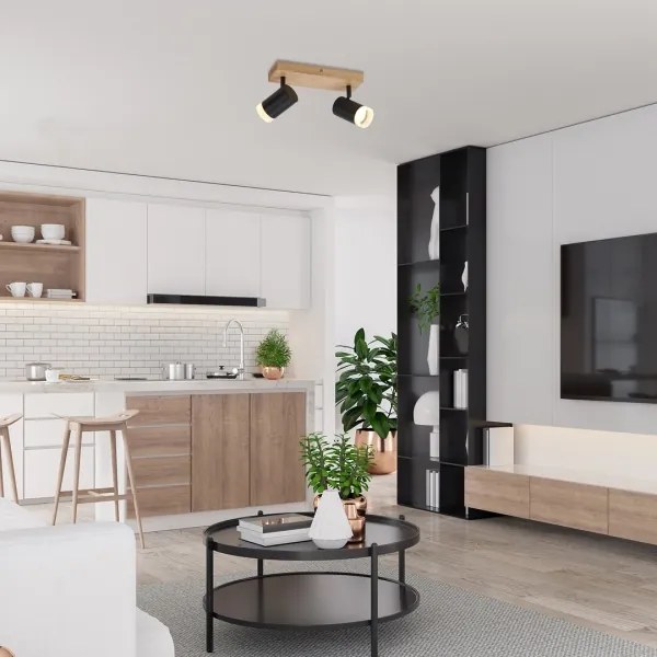 Rabalux 73122 - Plafoniera TORAS 2xGU10/5W/230V rovere