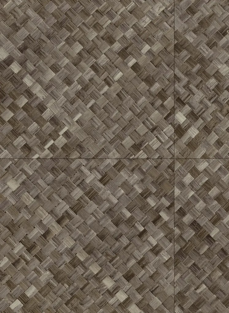 Flecht-Tapete Pandan von Arte - Braun/ Grau