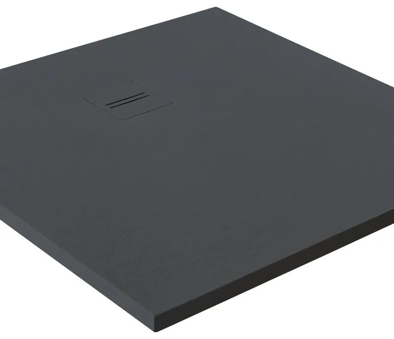 Piatto doccia MOLDCOM COMPOSITES in resina Cosmos Stone antracite L 100 x L 100 x H 3 cm opaco