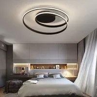 ODEON plafoniera moderna LED 38W cerchi luminosi lampada luce soffitto 4000K cucina camera letto 230V 44cm COLORE NERO