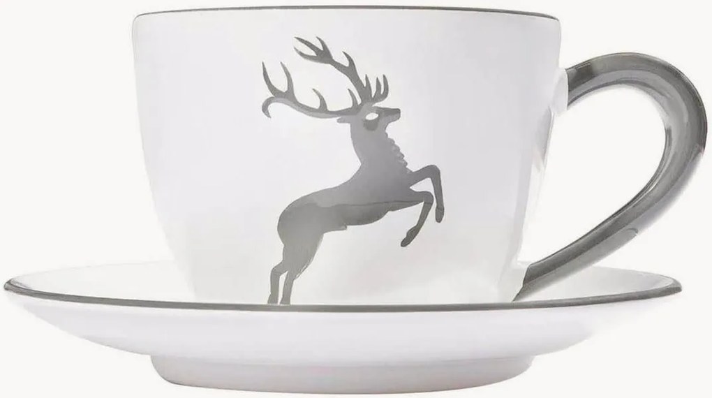 Set tazza e piattino fatti a mano Grauer Hirsch, set da 2