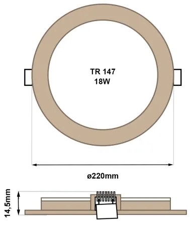 Lampada LED da incasso CIRCLE LED/18W/230V 4200K diametro 22 cm marrone