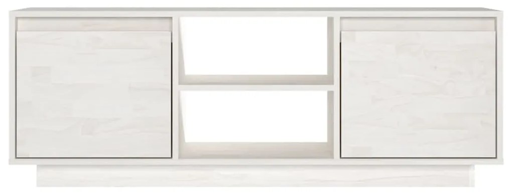 Mobile porta tv bianco 110x30x40 cm in legno massello di pino