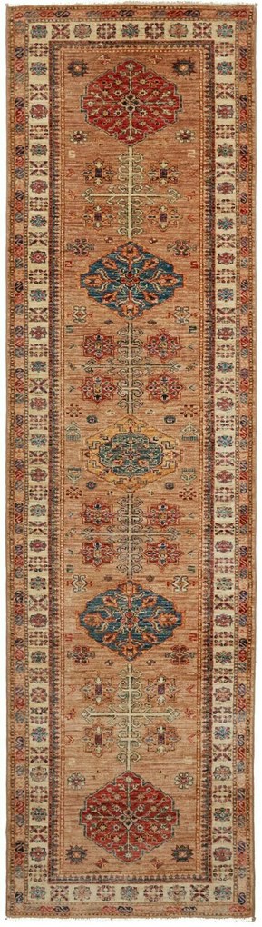 Kazak Tappeto orientale 80 x 300 Marrone (Pakistan) Annodato A Mano
