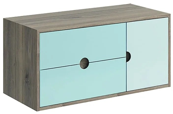 Mobile da bagno sospeso sotto lavabo L 35 x H 48 x P 22 cm blu, 2 cassetti, 1 anta VISOBATH Kompas