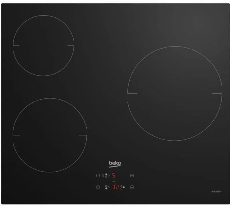 Beko - Piano cottura in vetroceramica 3 fuochi - 60 cm - HIC63400