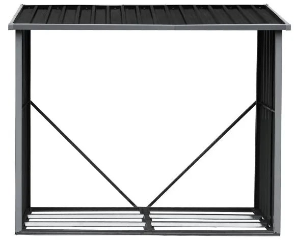 Casetta per ceppi 2,23 m3 L182 x P83 x H148 cm in Acciaio galvanizzato - DERWOOD