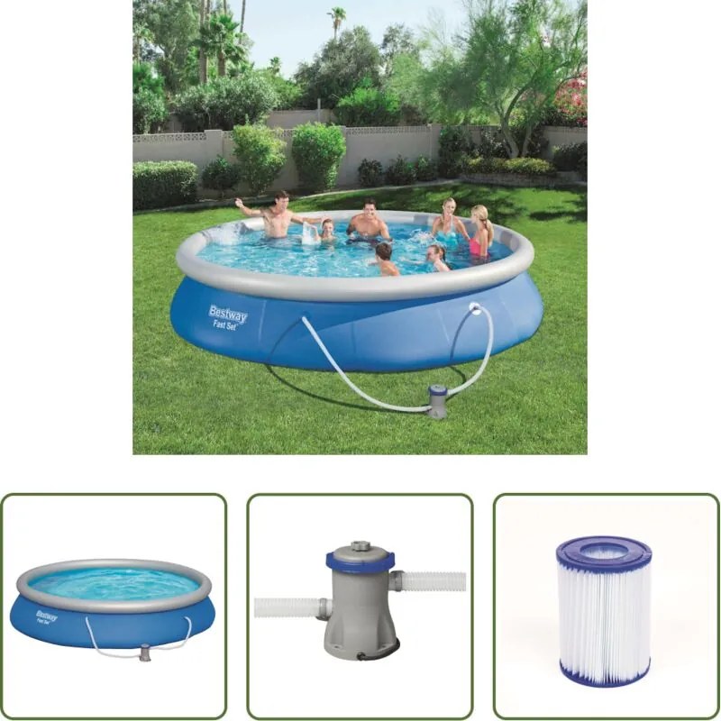vidaXL Piscina circolare - Bestway Set Piscina Fast Set 457x84 cm 57313