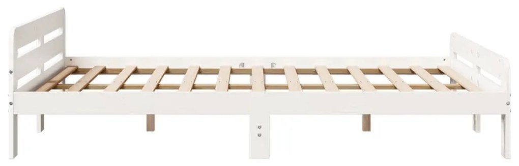 Letto senza materasso bianco 140x190 cm legno massello di pino