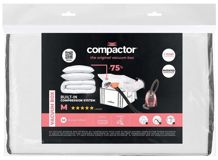 Organizer per vestiti sottovuoto/rinforzato in tessuto 42x25x25 cm Life – Compactor