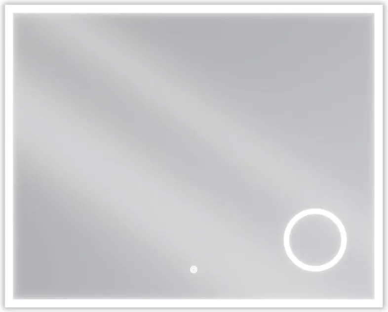 Mexen Kala specchio da bagno retroilluminato con specchietto cosmetico 100 x 80 cm, LED 6000K, antiappannamento