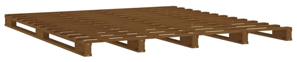 Letto a pallet miele 120x200 cm in legno massello di pino