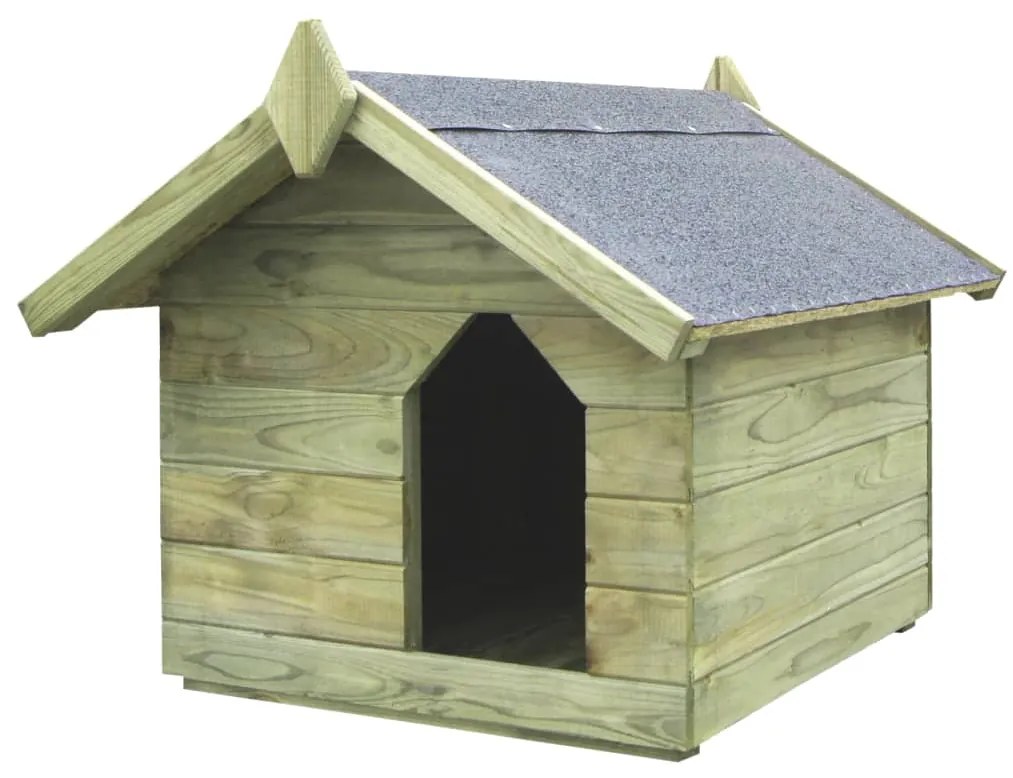 Cuccia Per Cane Da Esterno Con Tetto Apribile Pino Impregnato /