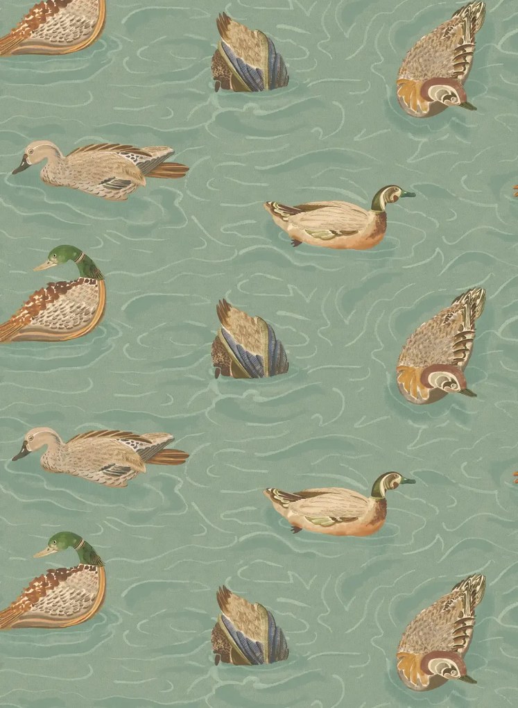 Mulberry Home Carta da parati Duck Pond - Teal
