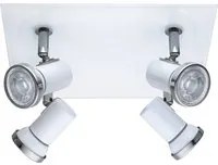 Spot Moderno Tamara 1 In Acciaio Bianco 4 Luci Gu10 3W Ip44