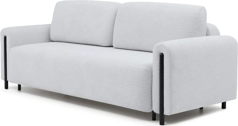 Divano grigio allungabile/con contenitore e rivestimento in bouclé 244 cm Arcadova – ELTAP