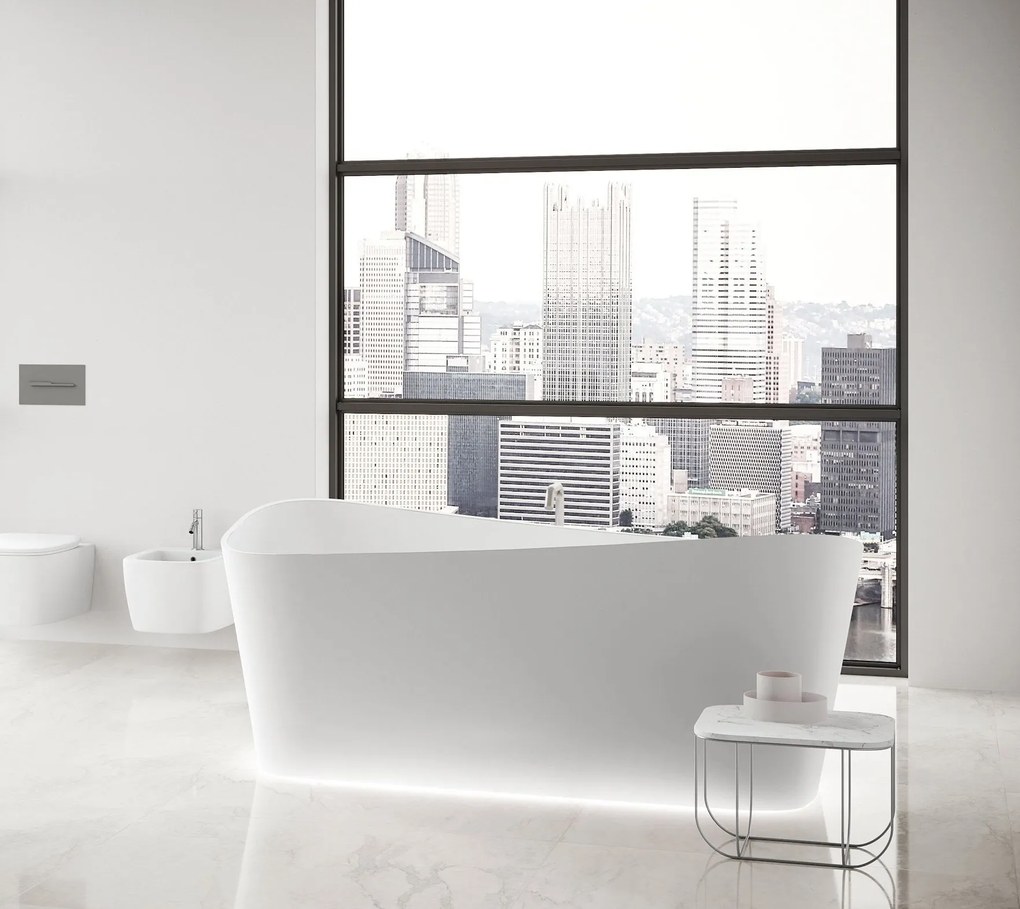 Novellini Infinitive Vasca da bagno 170x75 Con Kit Led Perimetrali Inferiori In Novotech Bianco Opaco