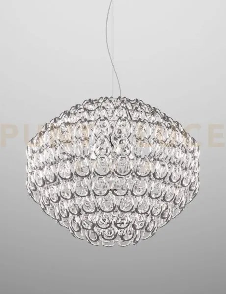 Giogali sospensione 85 cristallo argento e cromo lucido 5 luci atta...