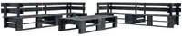 Set Divani da Giardino su Pallet 6 pz Nero in Legno 277436