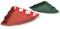 Set 2 piatti albero di Natale 19x22 cm verde e rosso