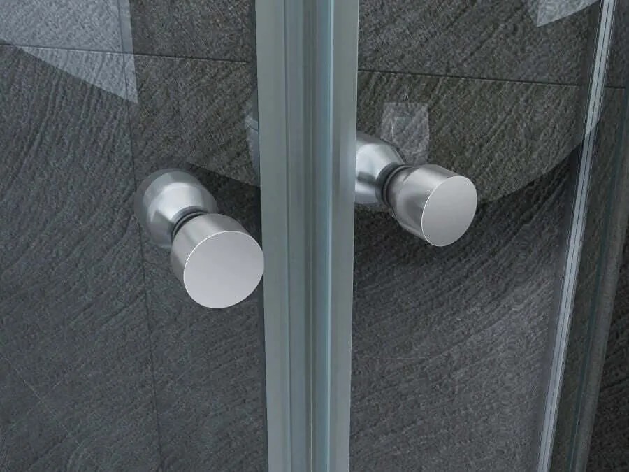 Box Doccia 90x90 Semicircolare H195 Trasparente 8mm Doppia Anta Battente - Leo