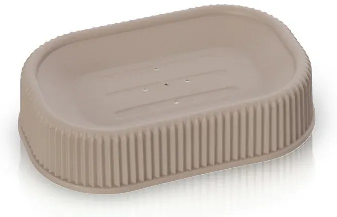 Porta sapone da appoggio tortora in plastica Ring