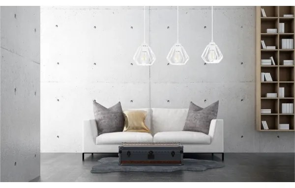 Lampadario a sospensione con filo CEED 3xE27/60W/230V bianco