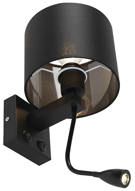 Applique moderna nera con paralume nero - Brescia