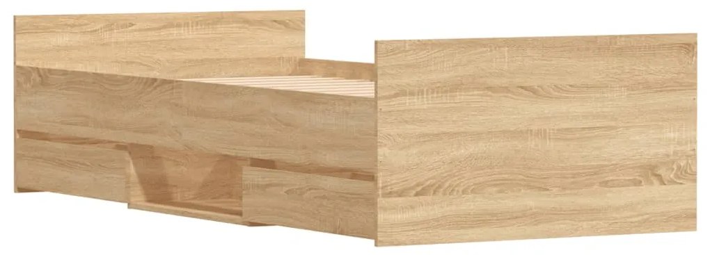 Giroletto con testiera e pediera rovere sonoma 90x190 cm