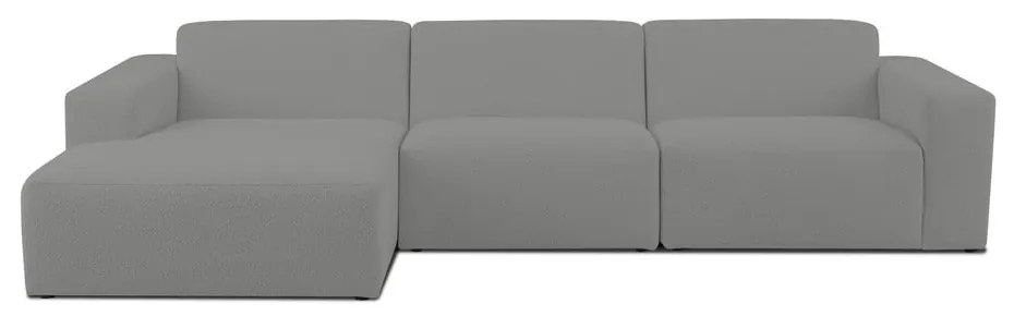Divano angolare grigio in tessuto bouclé (angolo sinistro) Roxy - Scandic