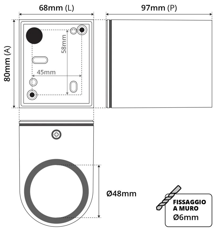 Applique da Esterno Monodirezione IP65 GU10 - Corten (Mattone - Ruggine) Base GU10