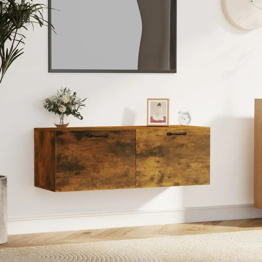 Mobile Pensile Rovere Fumo 100x36,5x35 Cm Legno Multistrato /