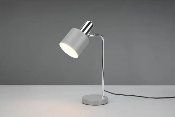 Lampada adam h.42cm metallo cromo e grigio  r51041011