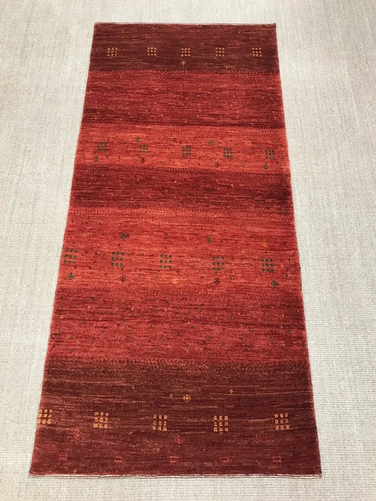 Loribaft Tappeto 90 x 210 Rosso (Iran) Annodato A Mano