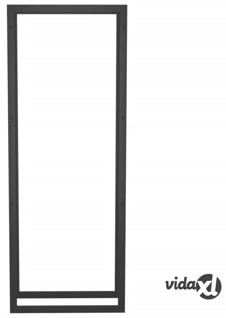 vidaXL Portalegna Nero Opaco 50x28x132 cm in Acciaio