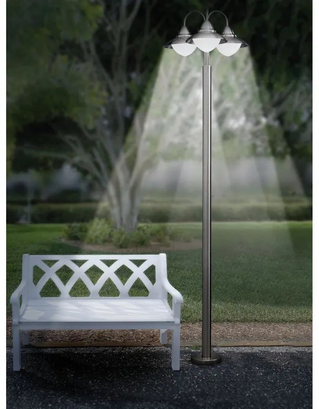 Lampione da giardino, Sidney H 220 cm, argento, IP44 EGLO