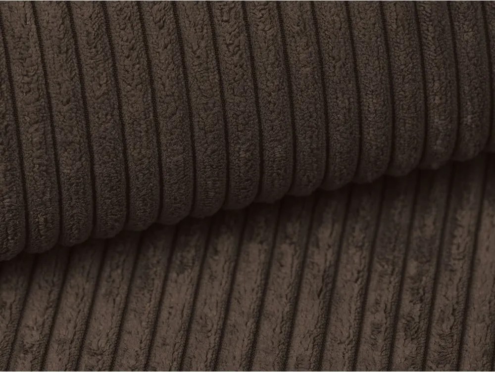 Divano marrone allungabile con rivestimento in velluto a coste 195 cm Nona – Makamii