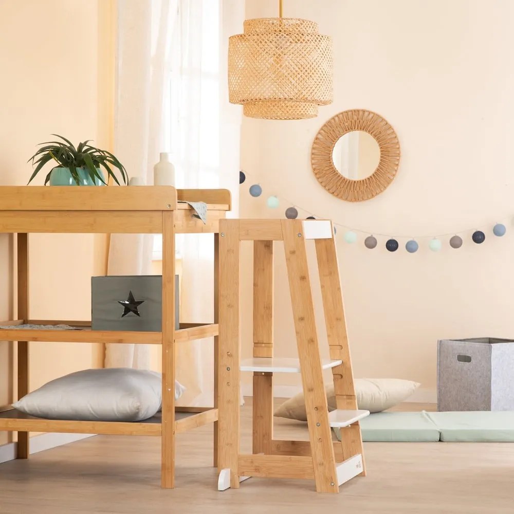 Torre di apprendimento bianca in bambù – Roba